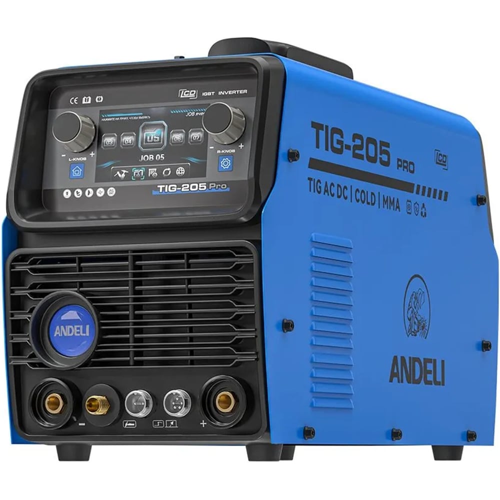 Изображение товара Сварочный аппарат ANDELI TIG-205 PRO ACDC типы сварки TIG(AC-DC)/Lift TIG/COLD/MMA артикул ADL20-501