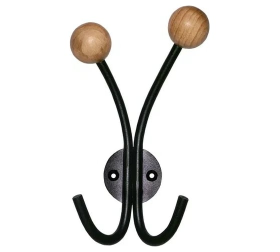 Изображение товара Настенная вешалка Трибатрон НВд-2 чёрный муар с деревянными шариками 87498