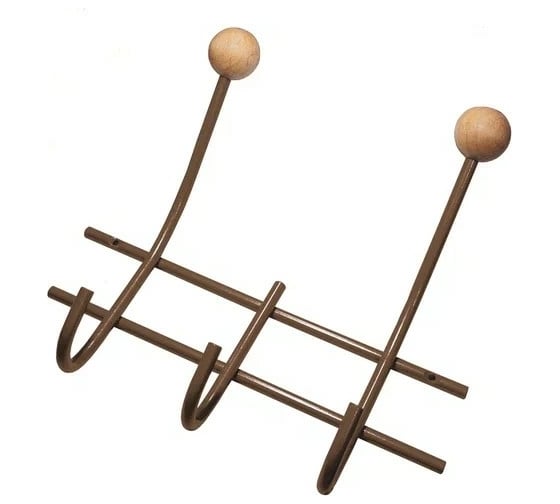 Изображение товара Настенная вешалка Трибатрон НВд-2-3 бронзовый металлик с деревянными шариками 87501