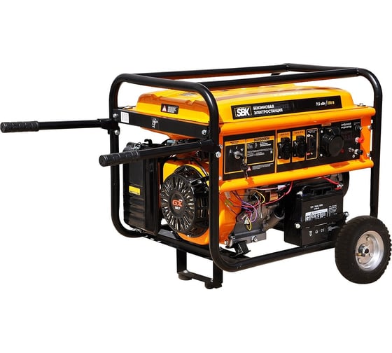Изображение товара Электростанция SBK BG9500EW (7.5кВт, 2x230В/16А/3.5кВт, 1x230В/32А/7кВт,12В, эл.стар, кол, бак25.0л) 00-00015105