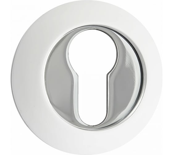 Изображение товара Накладка на цилиндр Ренц (супер белый; хром блестящий) INET 10 SW/CP