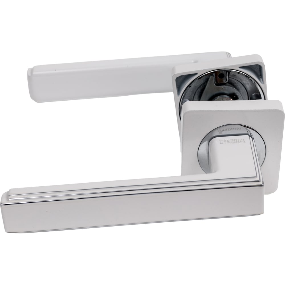 Изображение товара Дверная ручка Ренц Арона супе белый хром блестящий межкомнатная