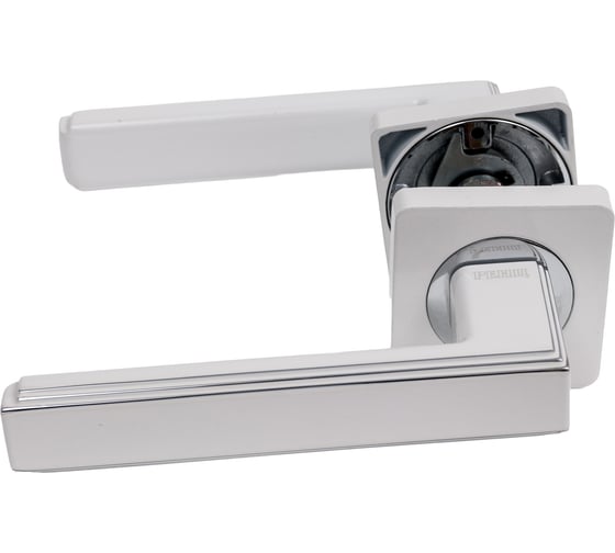 Изображение товара Дверная ручка Ренц Арона (супер белый; хром блестящий) INDH 96-02 SW/CP