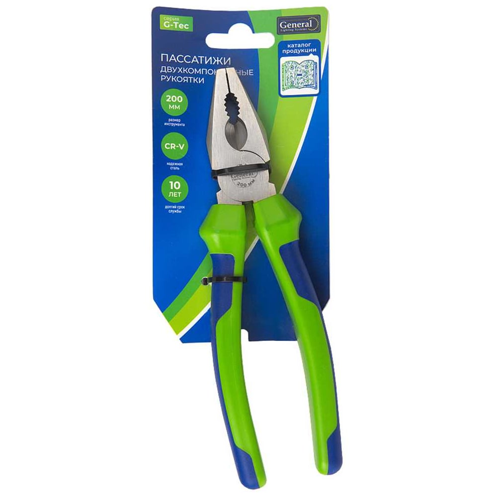 Изображение товара Пассатижи General Lighting Systems G-Tec 901204 200 мм сталь CR-V двухкомпонентные рукоятки