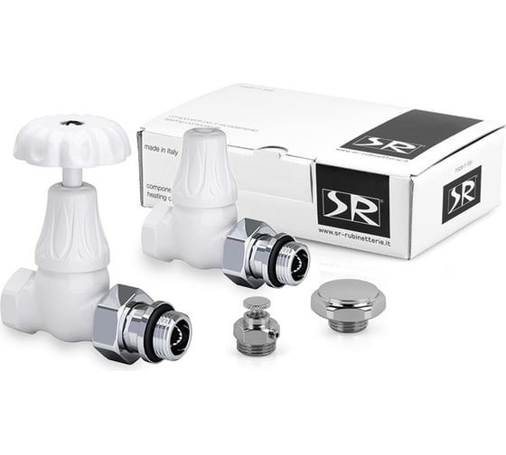 Изображение товара Комплект SR Rubinetterie серия Floral Old Style 1/2, прямой, цвет белый K338-1500VC0A