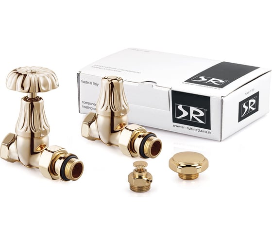 Изображение товара Комплект SR Rubinetterie серия Floral Old Style 1/2, прямой, цвет светлое золото K338-1500T000