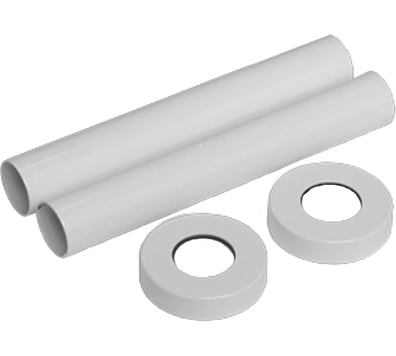 Изображение товара Комплект декоративных трубок SR Rubinetterie 160хD 18-20-1/2" цвет белый 0491-1500V16A