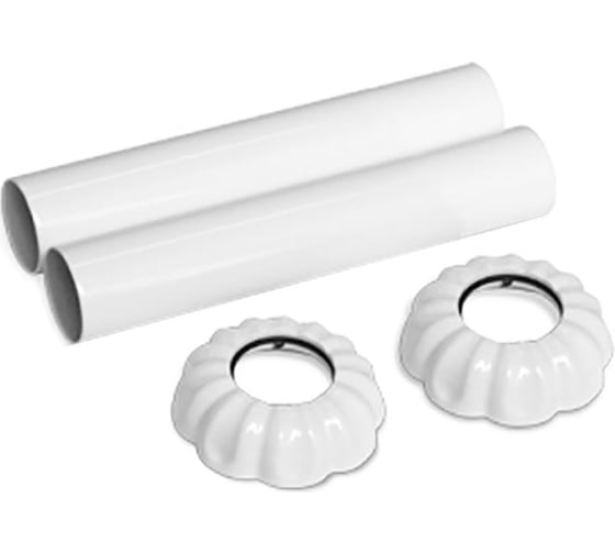Изображение товара Комплект декоративных трубок SR Rubinetterie "ретро", 70xD 18-20-1/2" цвет белый 0497-1500V07A