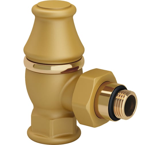 Изображение товара Угловой запорный клапан SR Rubinetterie серия "Liberty" 1/2"х3/4", цвет золото RAL1036 0323-2000V00R