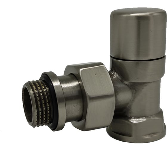 Изображение товара Угловой запорный клапан SR Rubinetterie серия "Ovus" 1/2", цвет матовый никель 0453-1500NS00