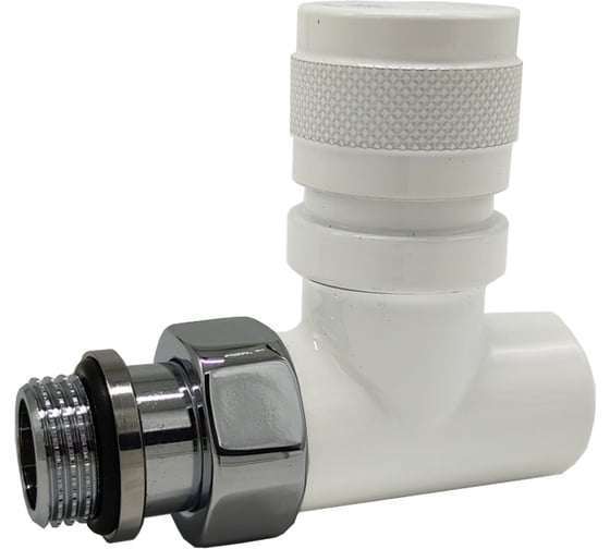 Изображение товара Прямой вентиль на подачу SR Rubinetterie Tondera 1/2", преобразуемый в термостатический, белый 0612-1500VC0A