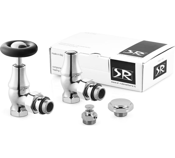 Изображение товара Комплект SR Rubinetterie серия Old Style 1/2 угловой, с маховиком, цвет хром K390-1500C000
