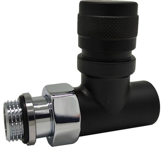 Изображение товара Прямой вентиль на подачу SR Rubinetterie Tondera 1/2", преобразуемый в термостат, черный 0612-1500VC0S