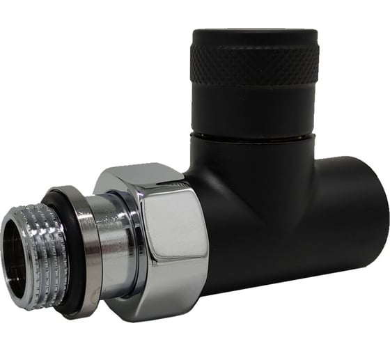 Изображение товара Прямой запорный клапан SR Rubinetterie Tondera 1/2", черный 0672-1500VC0S