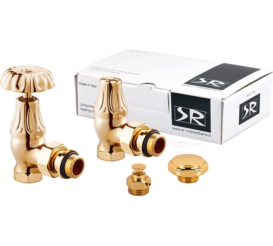 Изображение товара Комплект SR Rubinetterie серия Floral Old Style 1/2, угловой, цвет золото K337-1500D000