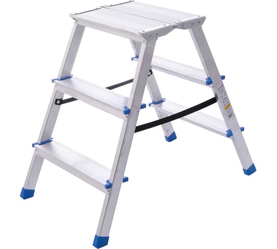 Изображение товара Стремянка STAIRS алюминиевая двухсторонняя с мини-платформой 3 ступени AMP203