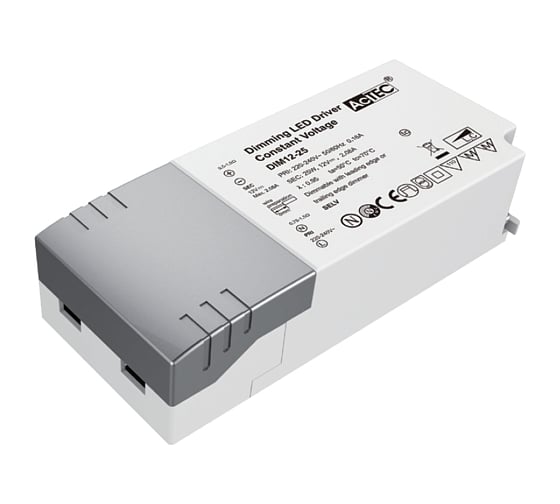 Изображение товара Блок питания AcTEC 12В, 25Вт, IP20, 0.2…2.08A, димм., Triac, 122x52x30мм DIM12-25