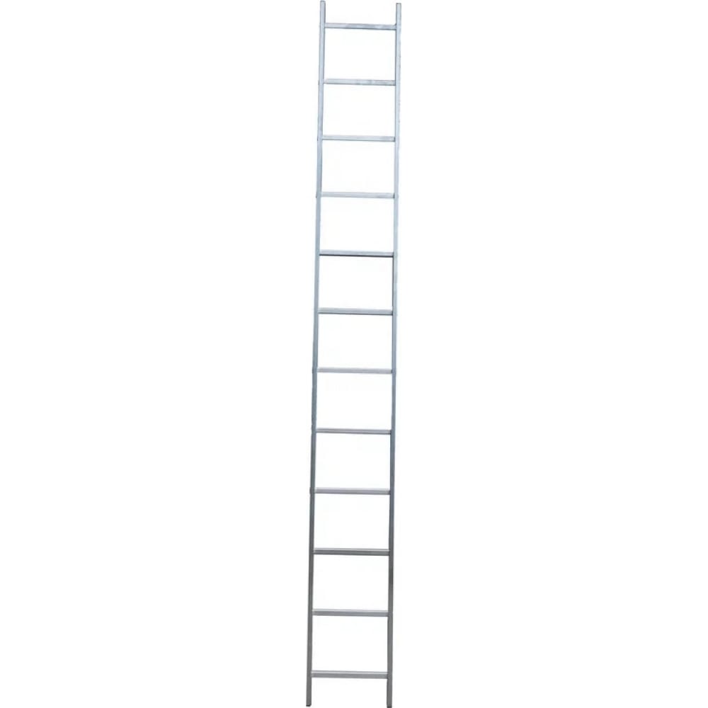 Усиленная односекционная приставная лестница STAIRS лестница приставная 1 секция 10 ступеней алюминий 2 79 м 150 кг alumet 5110