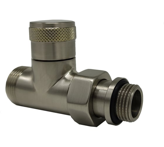 Изображение товара Прямой запорный вентиль SR Rubinetterie Tondera 1/2"х3/4" E, цвет матовый никель 0675-1500NSE0