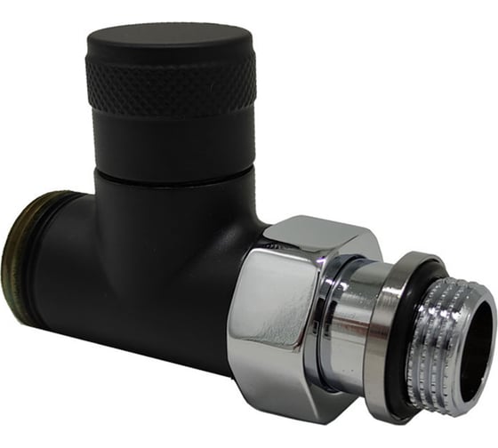 Изображение товара Прямой запорный вентиль SR Rubinetterie Tondera 1/2"х3/4" E, цвет черный 0675-1500VCES