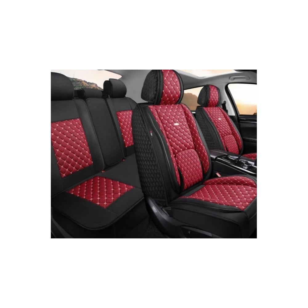 Изображение товара Комплект накидок PSV 5D Linum Len на весь салон универсальные черно-красный