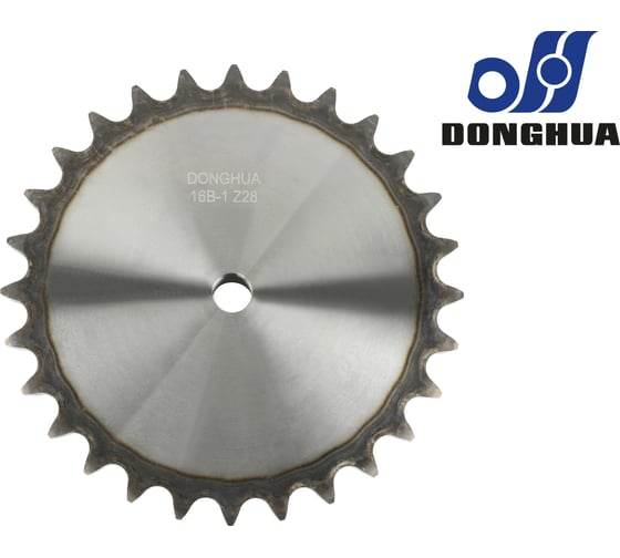 Изображение товара Звездочка со ступицей под расточку DONGHUA 16B-1 Z-28 с калеными зубьями для цепи с шагом 25,4мм (16В-1) 16B-1BH28 0785