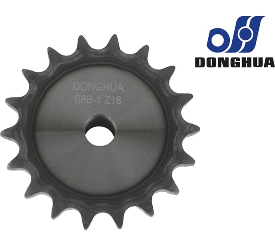 Изображение товара Звездочка со ступицей под расточку DONGHUA 08B-1 Z-18 с калеными зубьями для цепи с шагом 12,7мм (ПР-12,7-18,2/08В-1) 08B-1BH18 0677