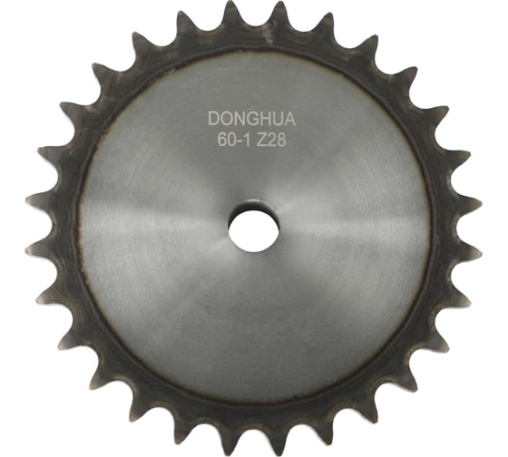 Изображение товара Звездочка со ступицей под расточку DONGHUA 12A-1 Z-28  с калеными зубьями для цепи с шагом 19,05мм (ПР-19,05-31,8/60-1/12А-1/12В-1) 60-1BH28 5581