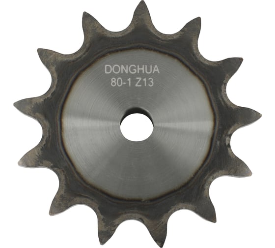 Изображение товара Звездочка со ступицей под расточку DONGHUA 16A-1 Z-13 с калеными зубьями для цепи с шагом 25,4мм (ПР-25,4-60 / 80-1 / 16А-1) 80-1BH13 0375