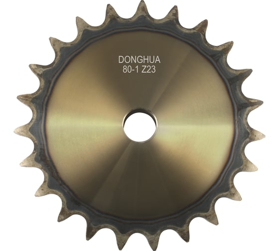 Изображение товара Звездочка со ступицей под расточку DONGHUA 16A-1 Z-23 с калеными зубьями для цепи с шагом 25,4мм (ПР-25,4-60 / 80-1 / 16А-1) 80-1BH23 0385