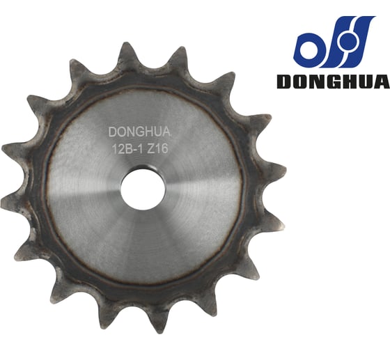 Изображение товара Звездочка со ступицей под расточку DONGHUA 12B-1 Z-16 с калеными зубьями для цепи с шагом 19,05мм (ПР-19,05-60 / 12В-1 / 12А-1) 12B-1BH16 0746