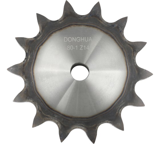 Изображение товара Звездочка со ступицей под расточку DONGHUA 16A-1 Z-14 с калеными зубьями для цепи с шагом 25,4мм (ПР-25,4-60 / 80-1 / 16А-1) 80-1BH14 0376