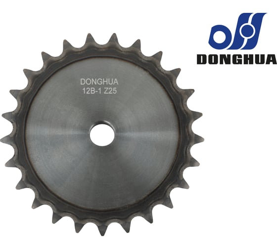 Изображение товара Звездочка со ступицей под расточку DONGHUA 12B-1 Z-25 с калеными зубьями для цепи с шагом 19,05мм (ПР-19,05-60 / 12В-1 / 12А-1) 12B-1BH25 0752