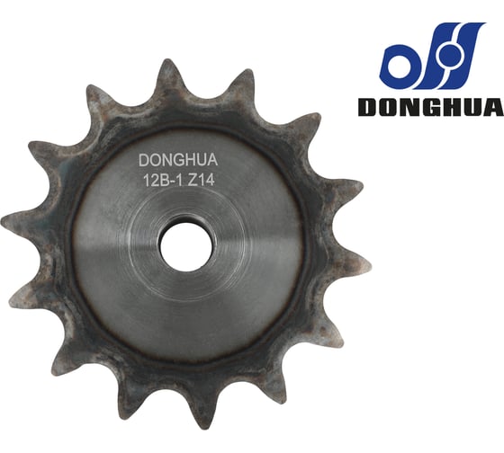 Изображение товара Звездочка со ступицей под расточку DONGHUA 12B-1 Z-14 с калеными зубьями для цепи с шагом 19,05мм (ПР-19,05-60 / 12В-1 / 12А-1) 12B-1BH14 0743