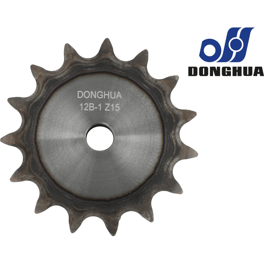 Изображение товара Звездочка со ступицей под расточку DONGHUA 12B-1 Z-15 с калеными зубьями для цепи 19,05 мм
