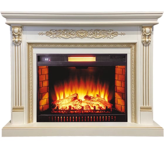 Изображение товара Каминокомплект InterFlame Белла Антарес31 бежевый с золотой патиной с Antares31 бежевый ЗП