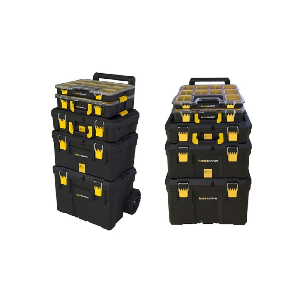Изображение товара Набор ящиков хранения на колесах Hanskonner HANSTORAGE PLUS 5шт профессиональный