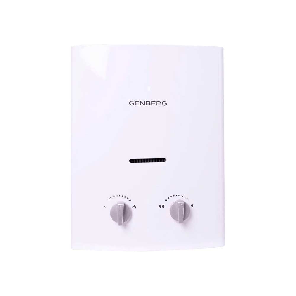 Изображение товара Проточный газовый водонагреватель GENBERG 105.01 бездымоходная 5 л белая 418