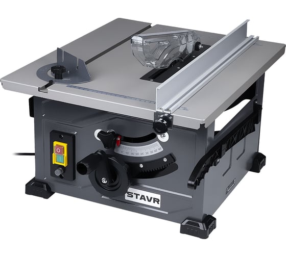 Изображение товара Пила дисковая стационарная Ставр 210мм, Stavr SWM 1200-210, 1200Вт, диск 210x30мм, 4800об/мин, 45/27мм (90/45), стол 525x440мм (транспортир, оснаст) 9031000216