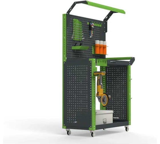 Изображение товара Тележка инструментальная ООО Металекс Metalex тип 6, 700х350х800, 2-е полки, серо-зеленый, 118785