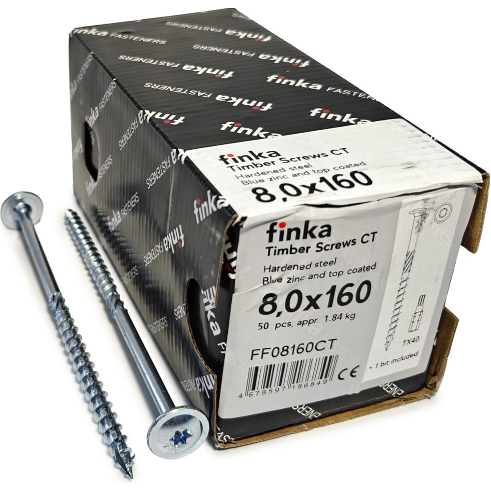 Изображение товара Шурупы конструкционные Finka Timber Screws CT 8,0x160 TX40 - 50шт
