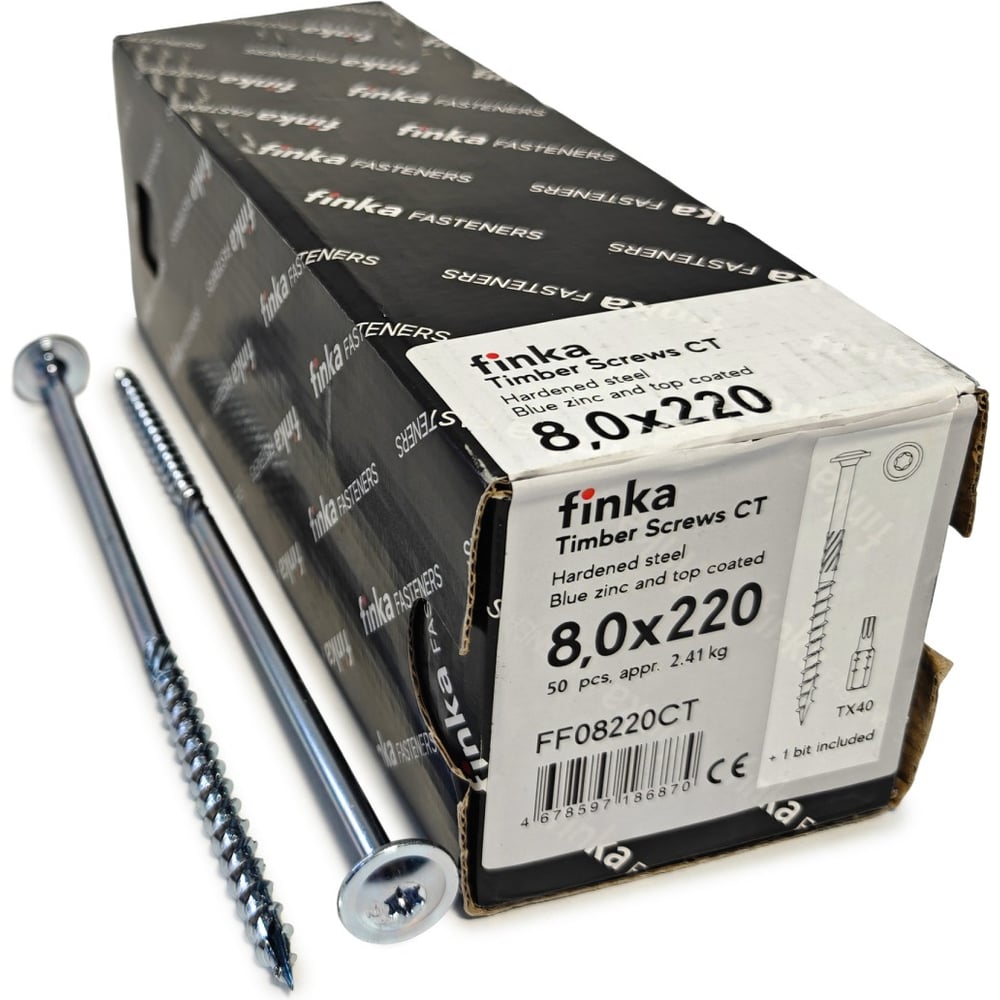 Изображение товара Шурупы конструкционные Finka Timber Screws CT 8,0x220 TX40 голубой цинк 50 шт
