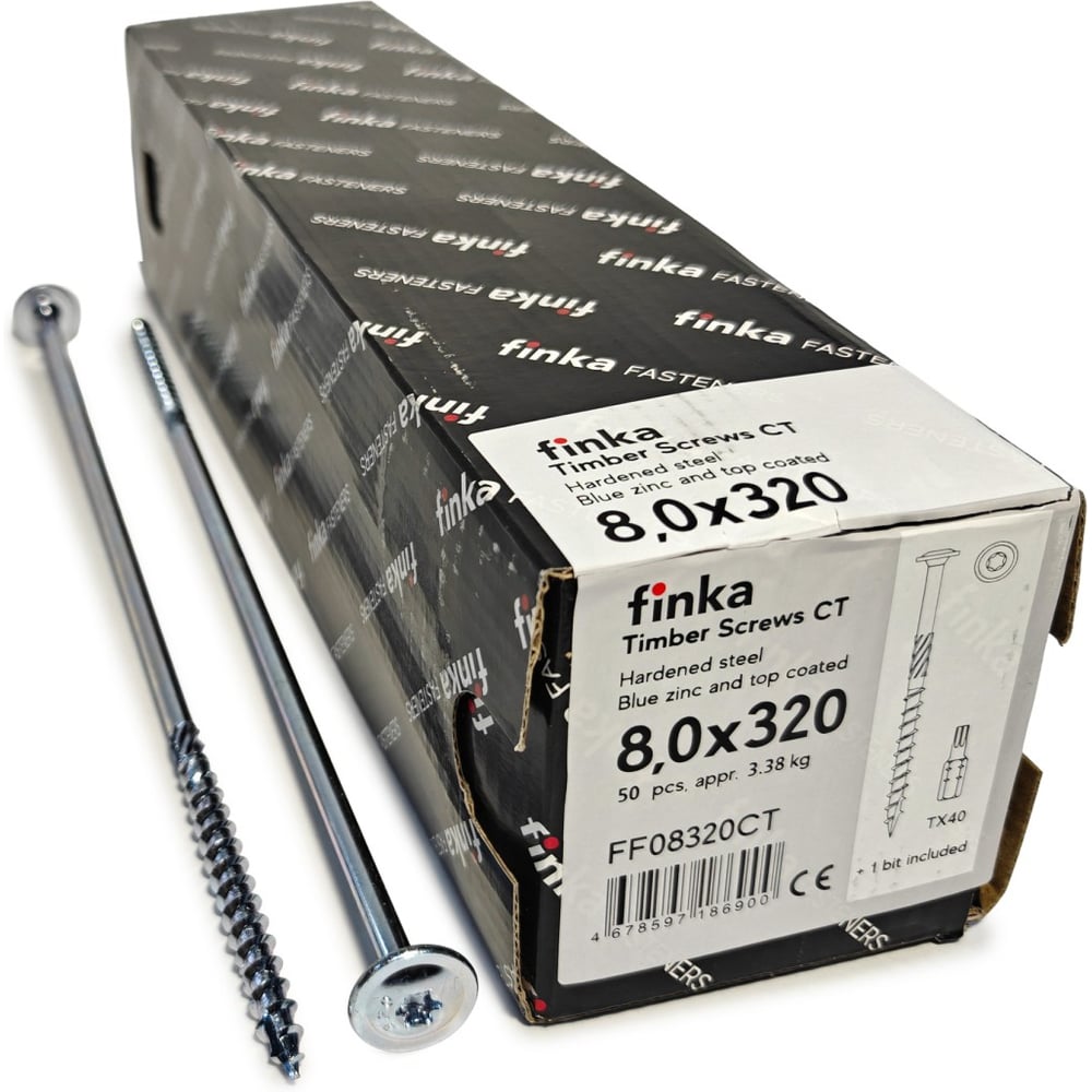 Изображение товара Шурупы конструкционные Finka Timber Screws CT 8,0x320 TX40 голубой цинк 50шт