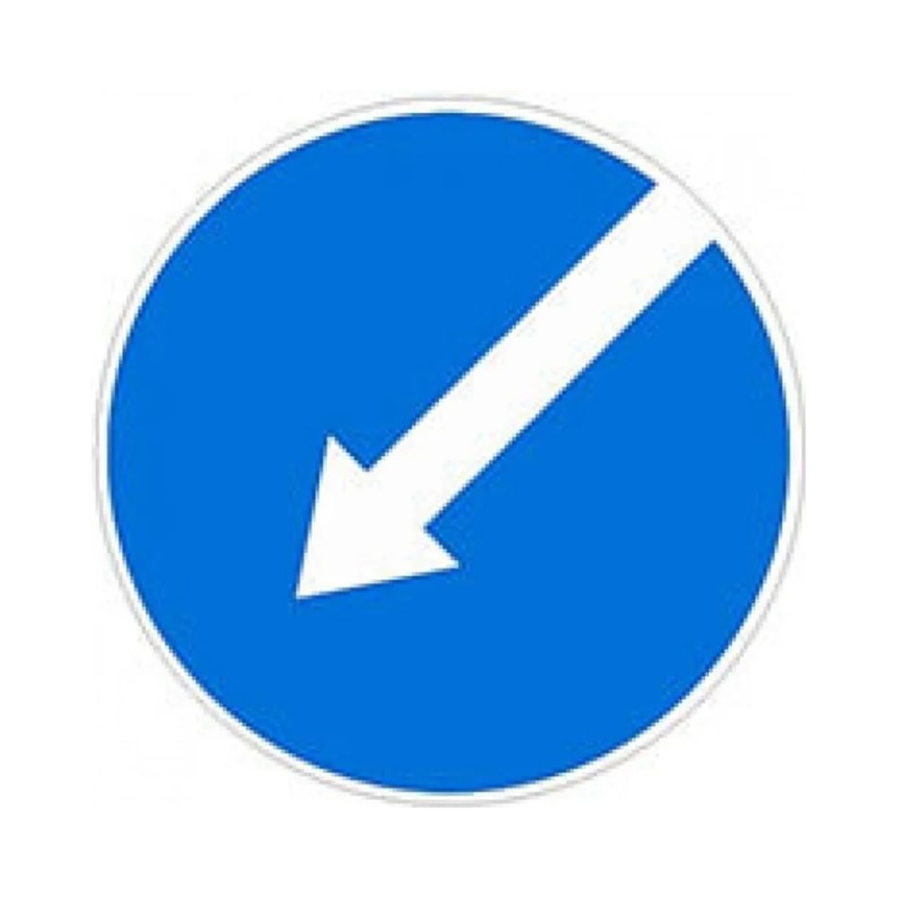 Изображение товара Дорожный знак объезд препятствия слева D700 мм металл высокая интенсивность пленка