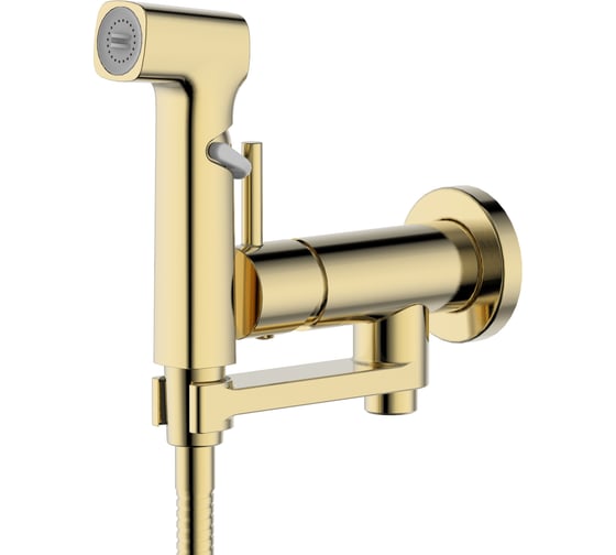 Изображение товара Комплект для гигиенического душа встроенный AQUATEK AQ1819BG НИКА (Смеситель + гигиеническая лейка + шланг), шлифованное золото 00000143151