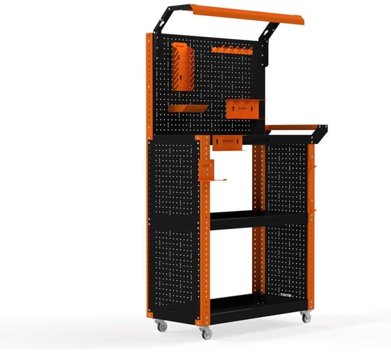 Изображение товара Тележка инструментальная ООО Металекс тип 6 800х400х950 3 полки (оранжево-черный) 118840