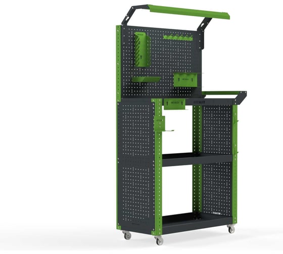 Изображение товара Тележка инструментальная ООО Металекс тип 6 800х450х950 3 полки (серо-зеленый) 118829