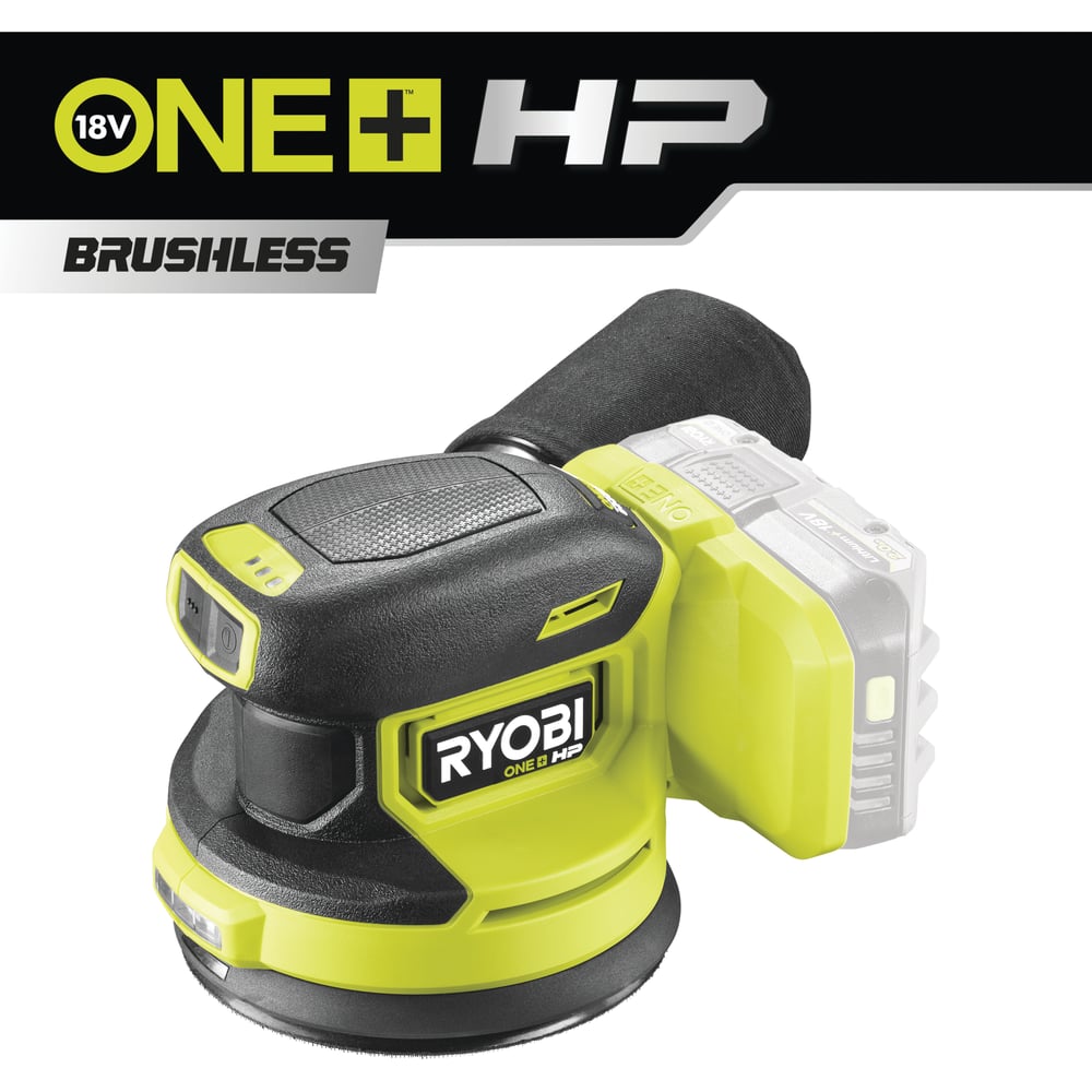 Изображение товара Эксцентриковая шлифмашина RROS18C-0 Ryobi с бесщеточным двигателем