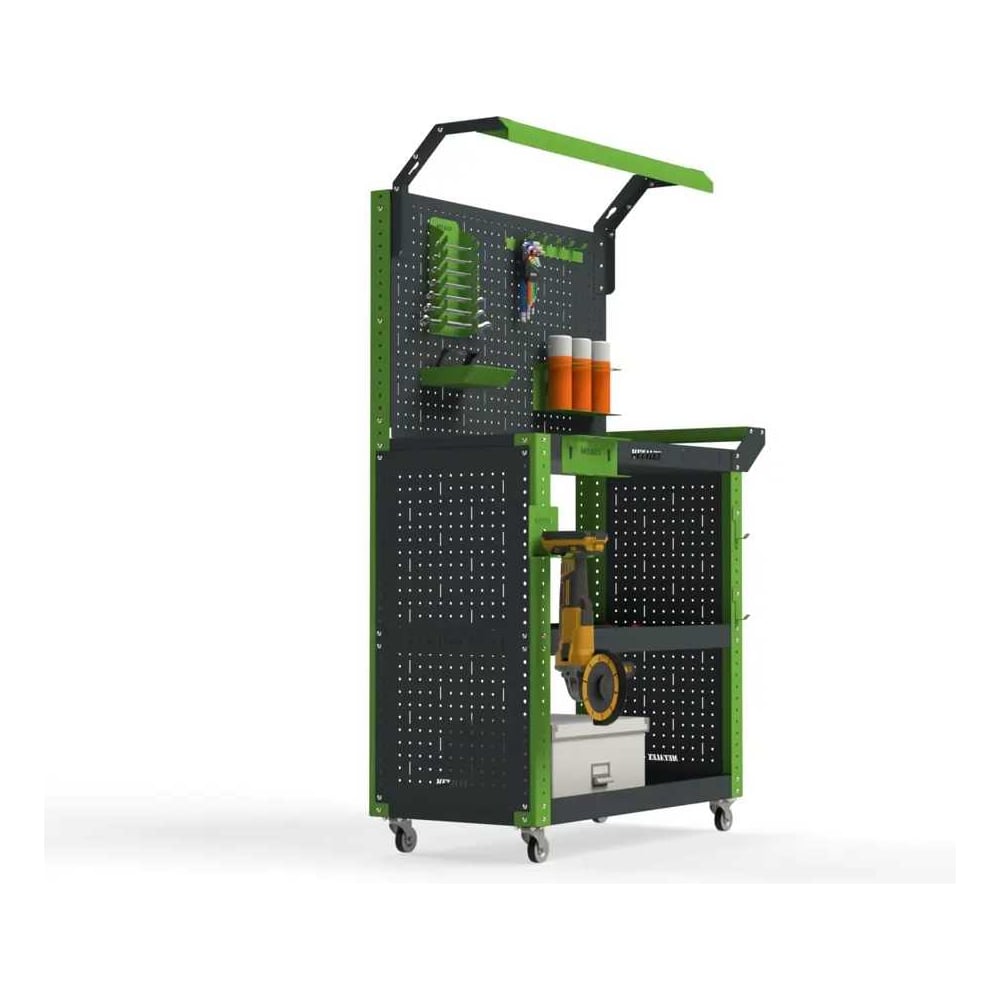 Изображение товара Тележка инструментальная Metalex тип 6 700х400х800 мм 3 полки серо-зеленая