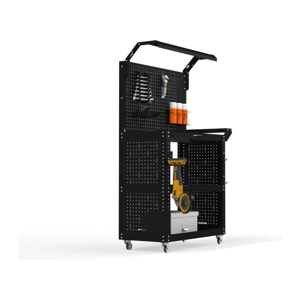 Изображение товара Тележка инструментальная Металекс тип 6 700x450x950 черная 3 полки прогрессивное хранение инструмен
